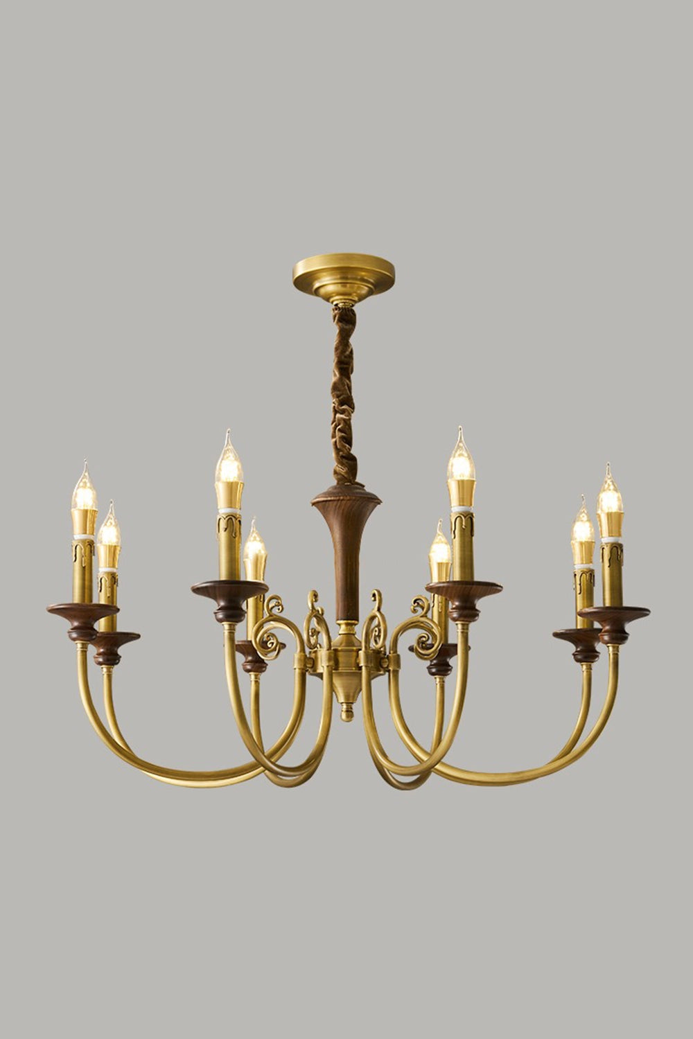 Vintage Candle Brass Chandelier