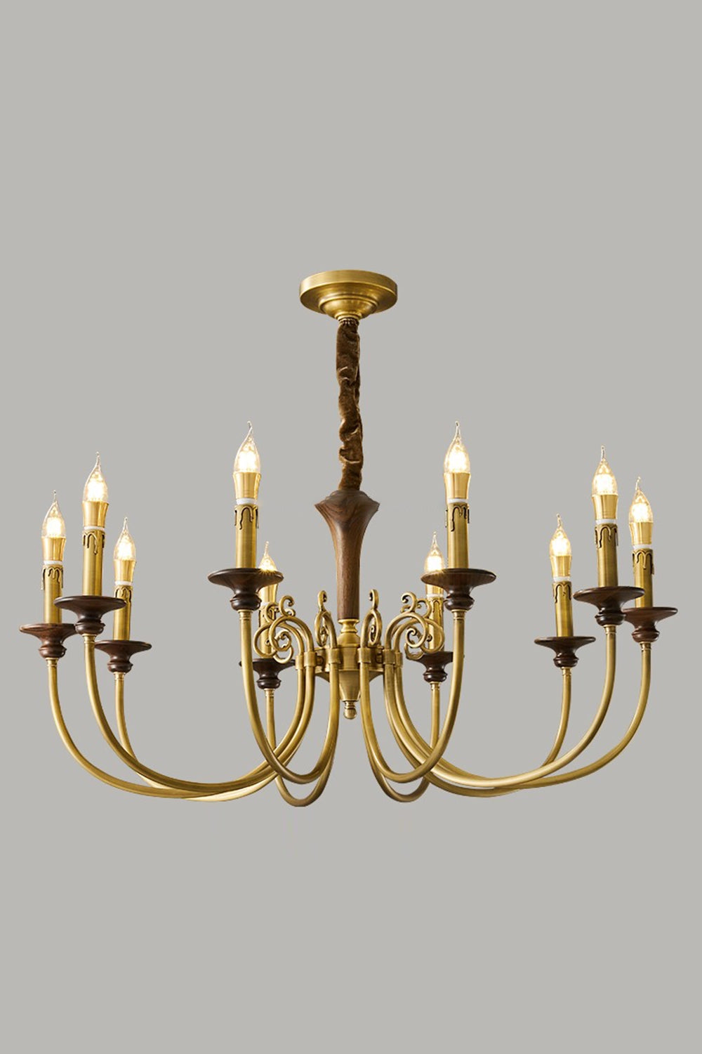 Vintage Candle Brass Chandelier
