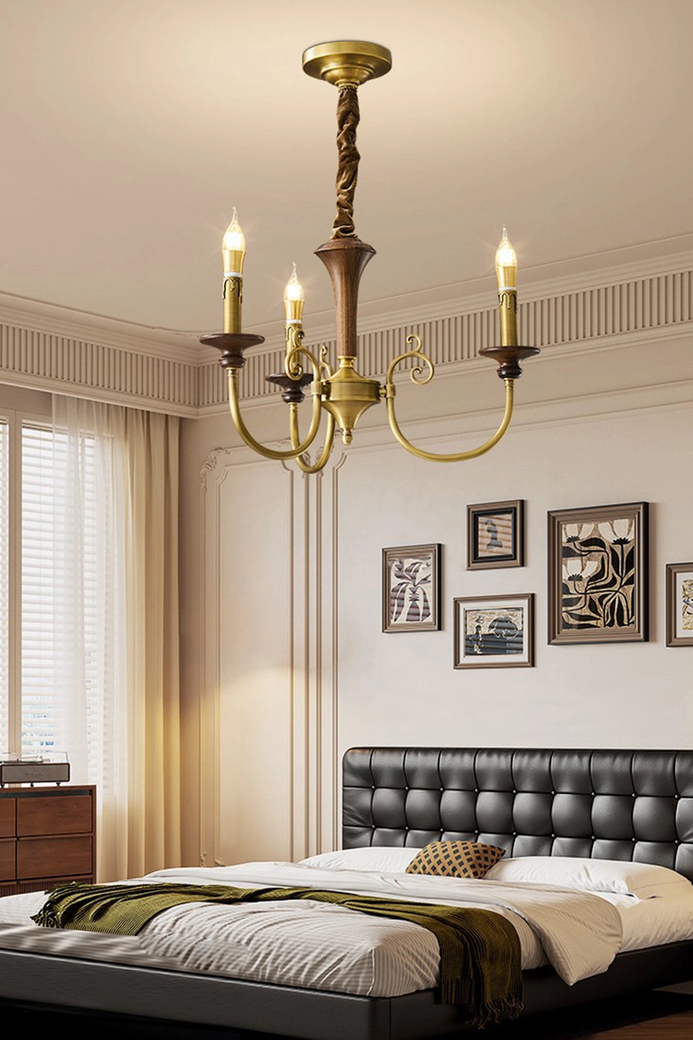 Vintage Candle Brass Chandelier