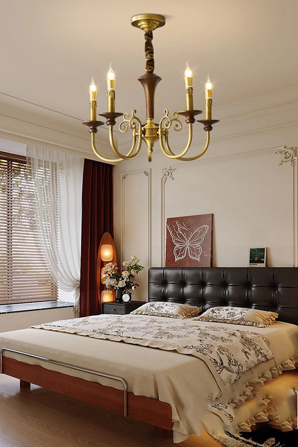 Vintage Candle Brass Chandelier