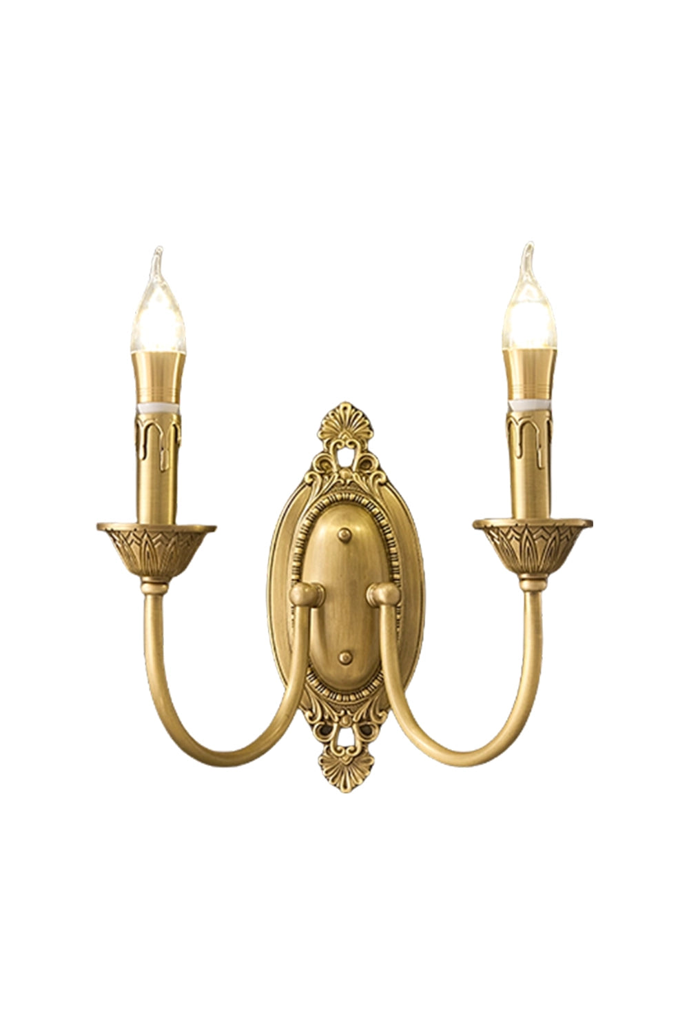 Vintage Candle Brass Wall Lamp