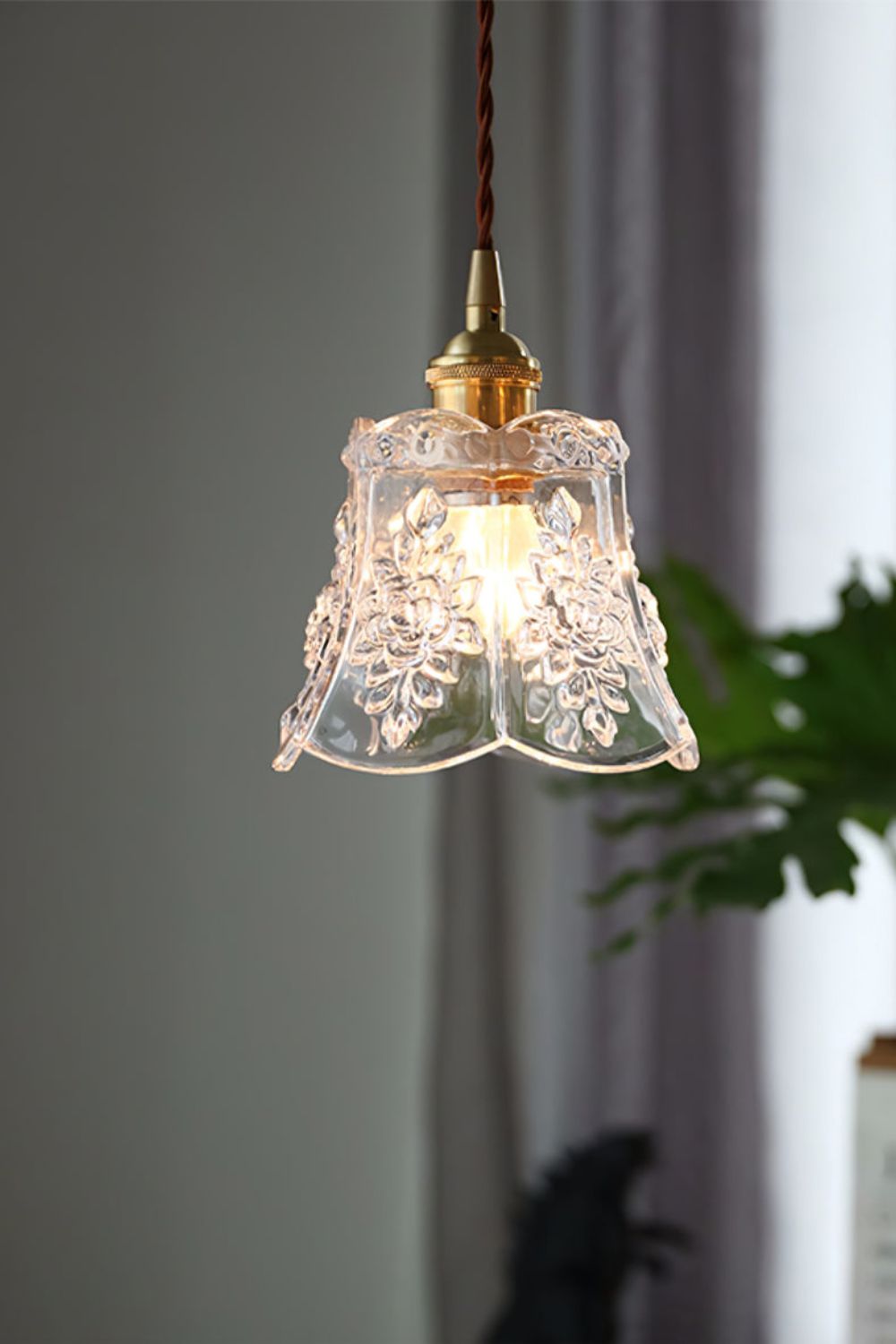 Vintage Flower Glass Pendant Light
