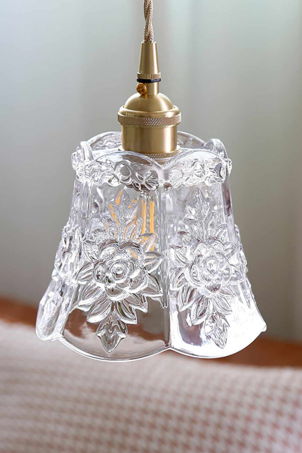 Vintage Flower Glass Pendant Light