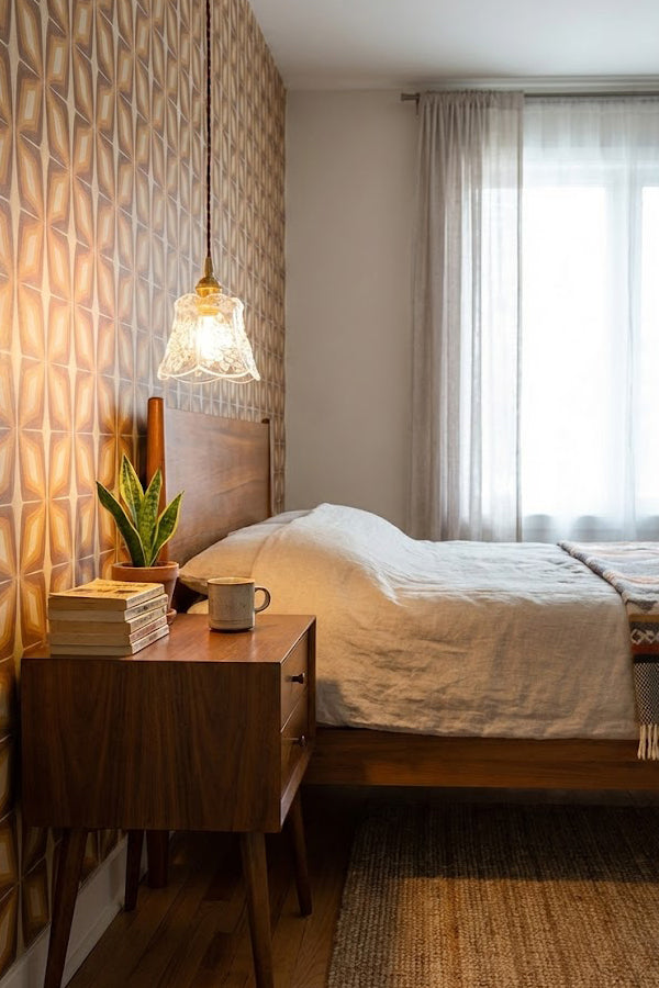 Vintage Flower Glass Pendant Light