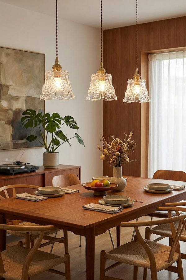 Vintage Flower Glass Pendant Light