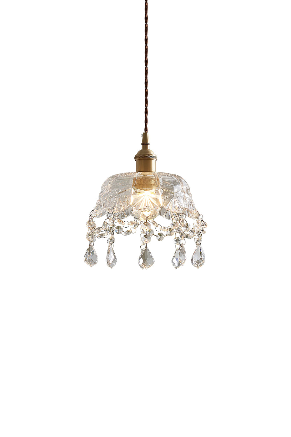 Vintage Glass Jewel Pendant Light