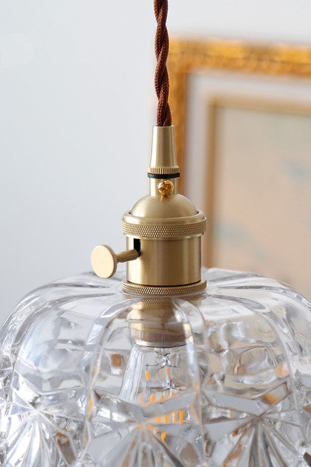 Vintage Glass Jewel Pendant Light