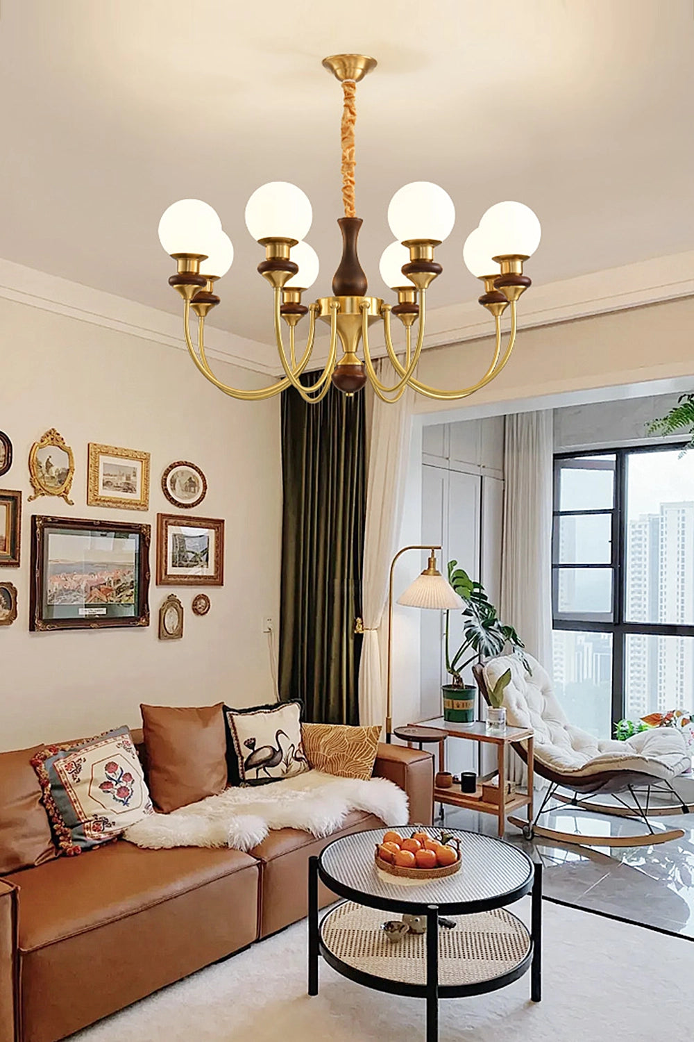 Vintage Monique Globe Chandelier
