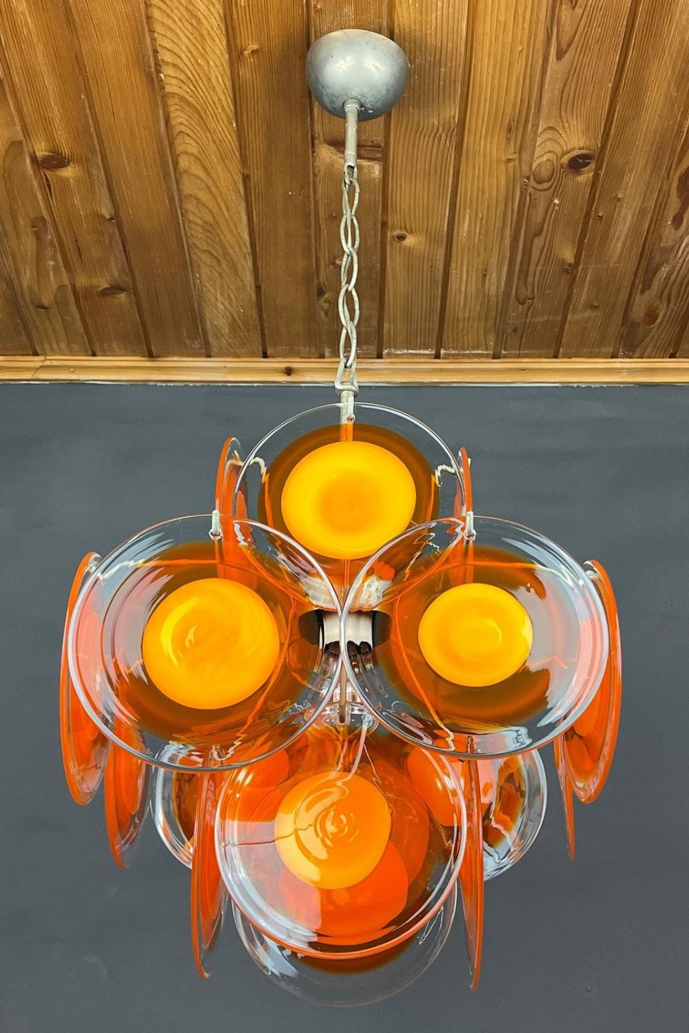 Vintage Murano 18 Disk Chandelier Orange – SamuLighting