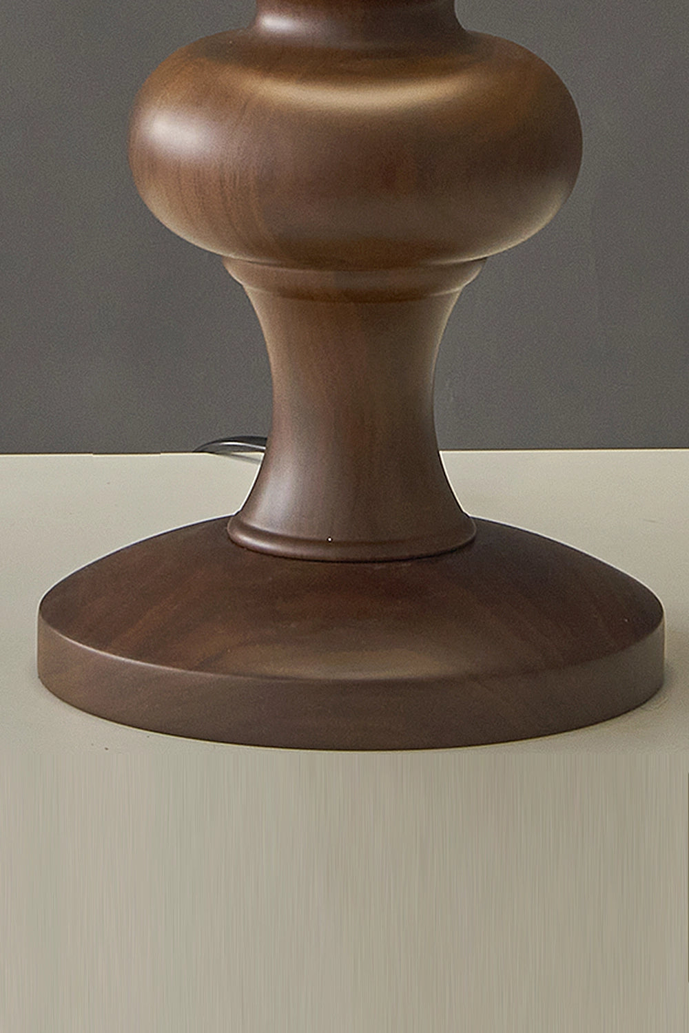Vintage Print Walnut Table Lamp