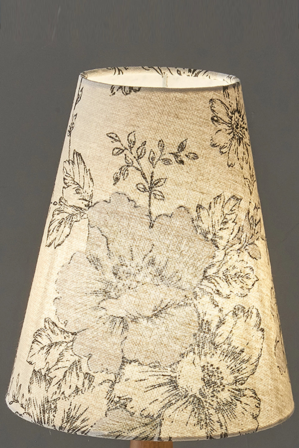 Vintage Print Walnut Table Lamp