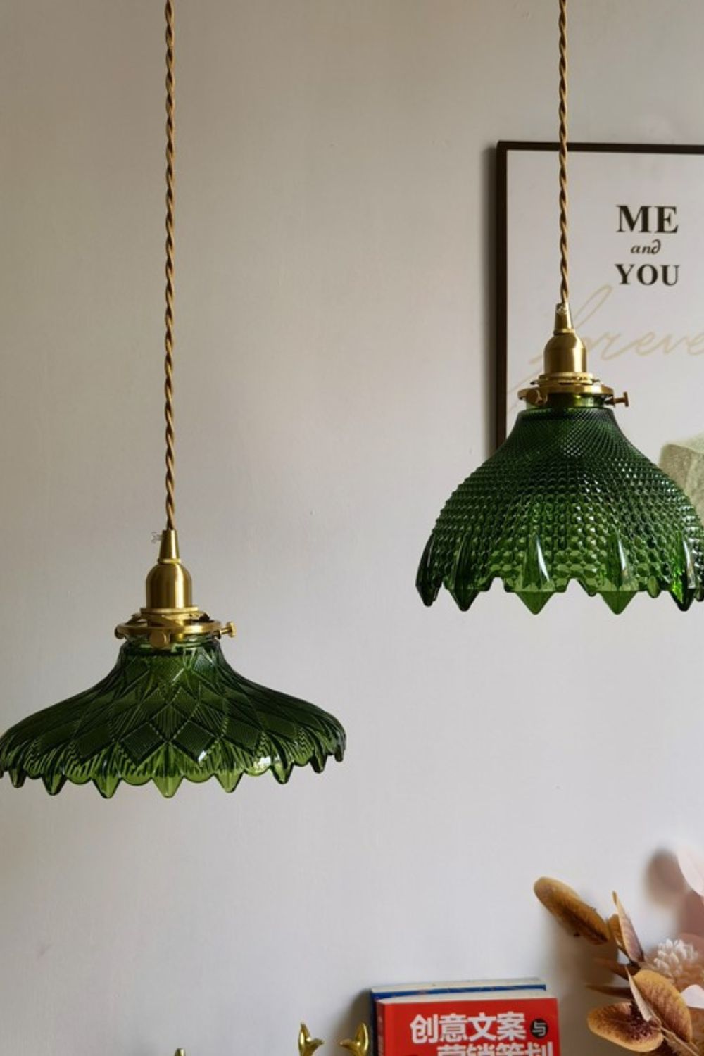 Vintage Textured Glass Pendant Light