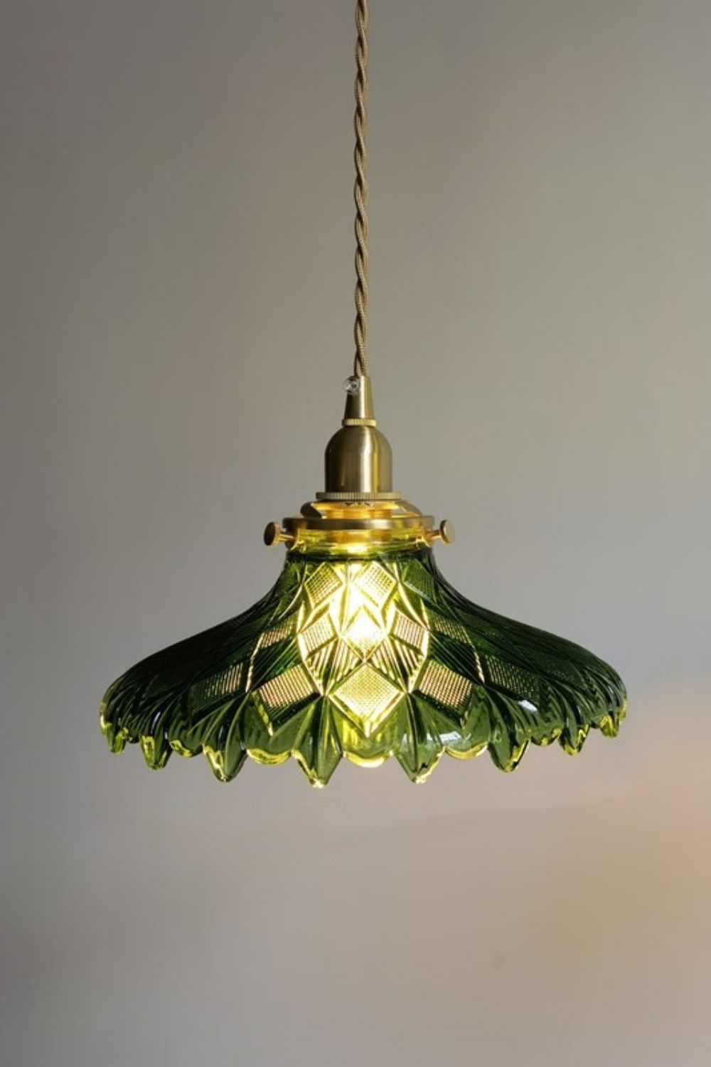 Vintage Textured Glass Pendant Light