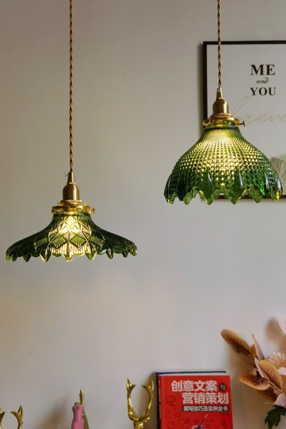 Vintage Textured Glass Pendant Light