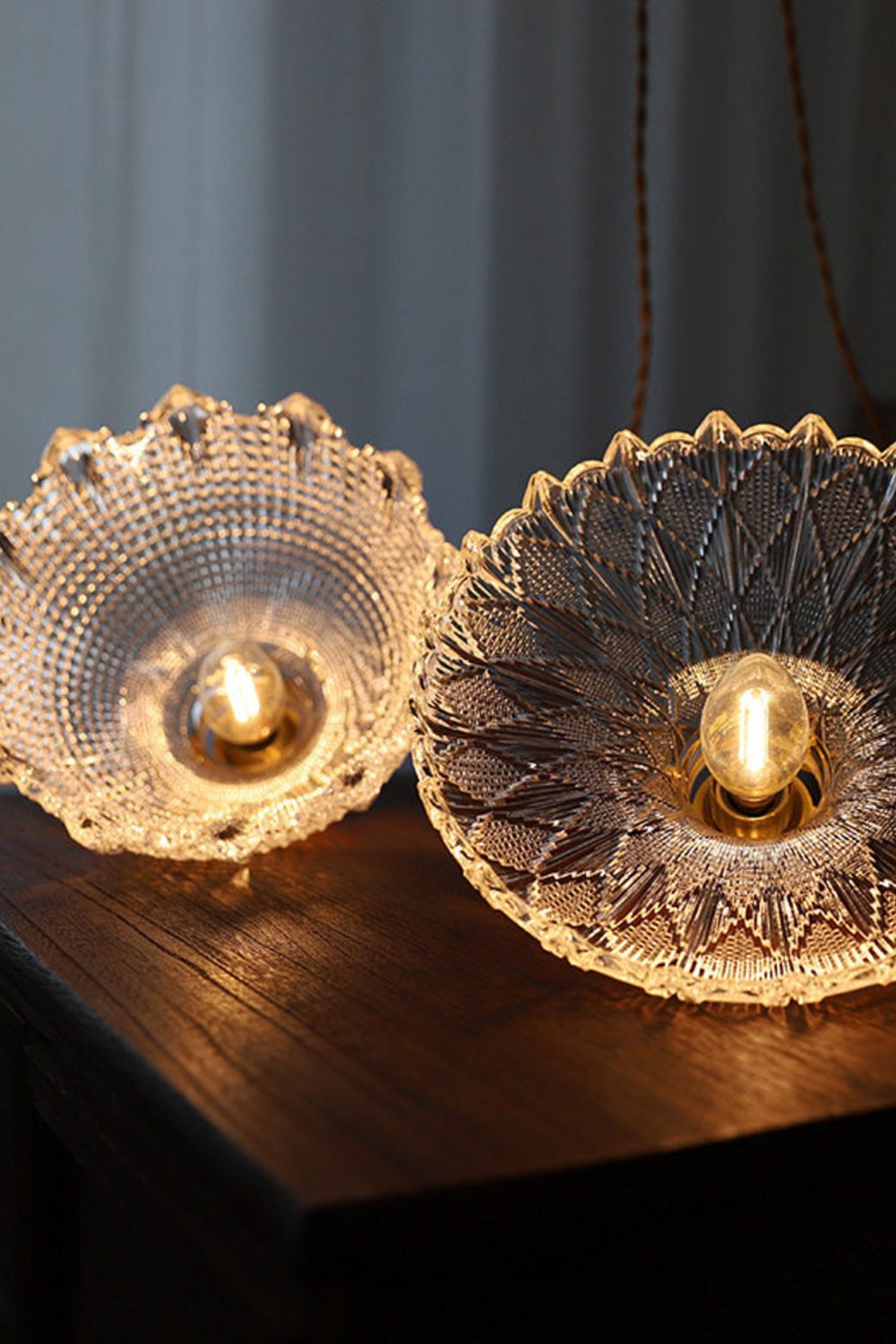Vintage Textured Glass Pendant Light