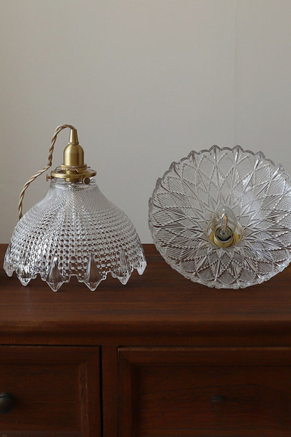 Vintage Textured Glass Pendant Light