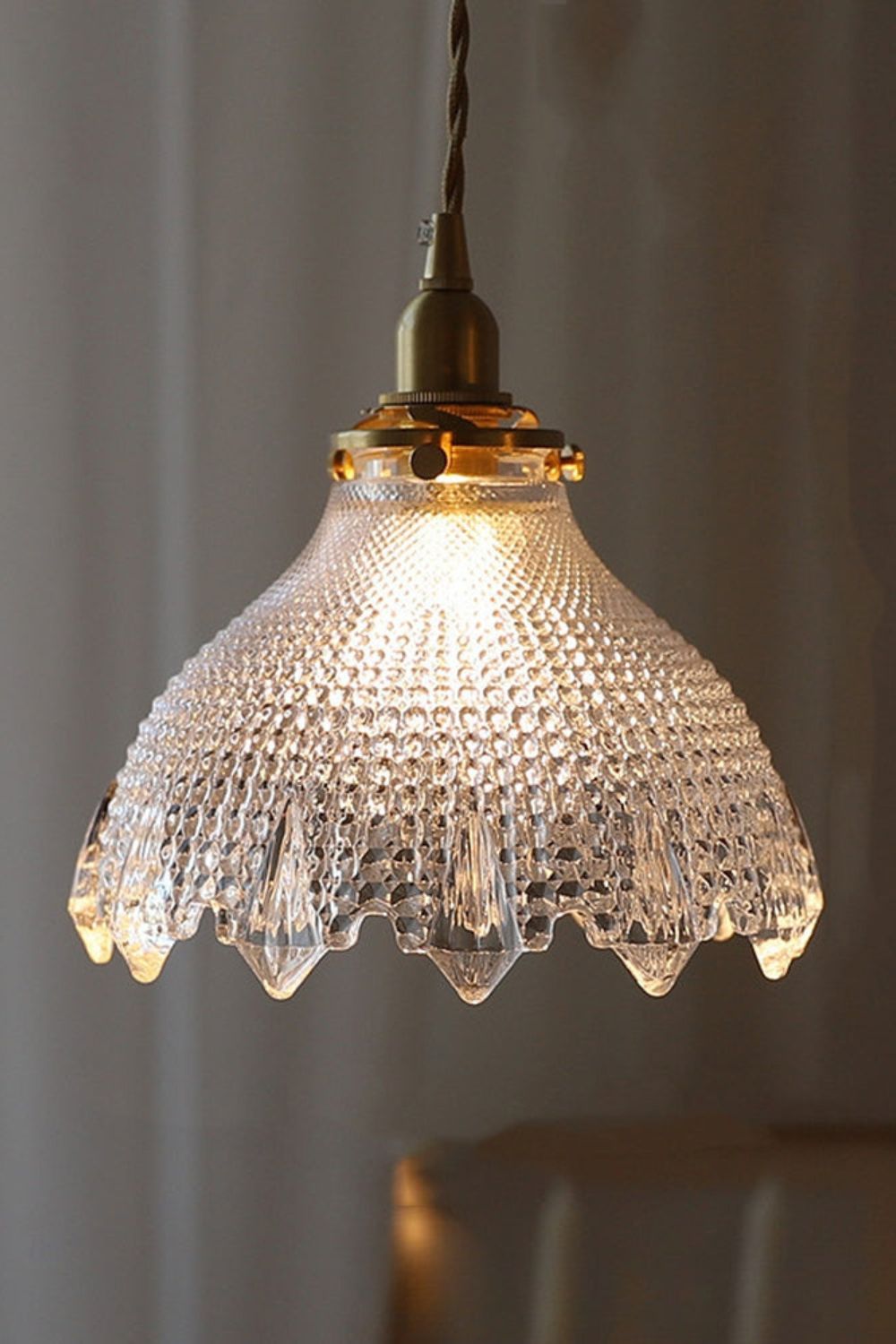 Vintage Textured Glass Pendant Light
