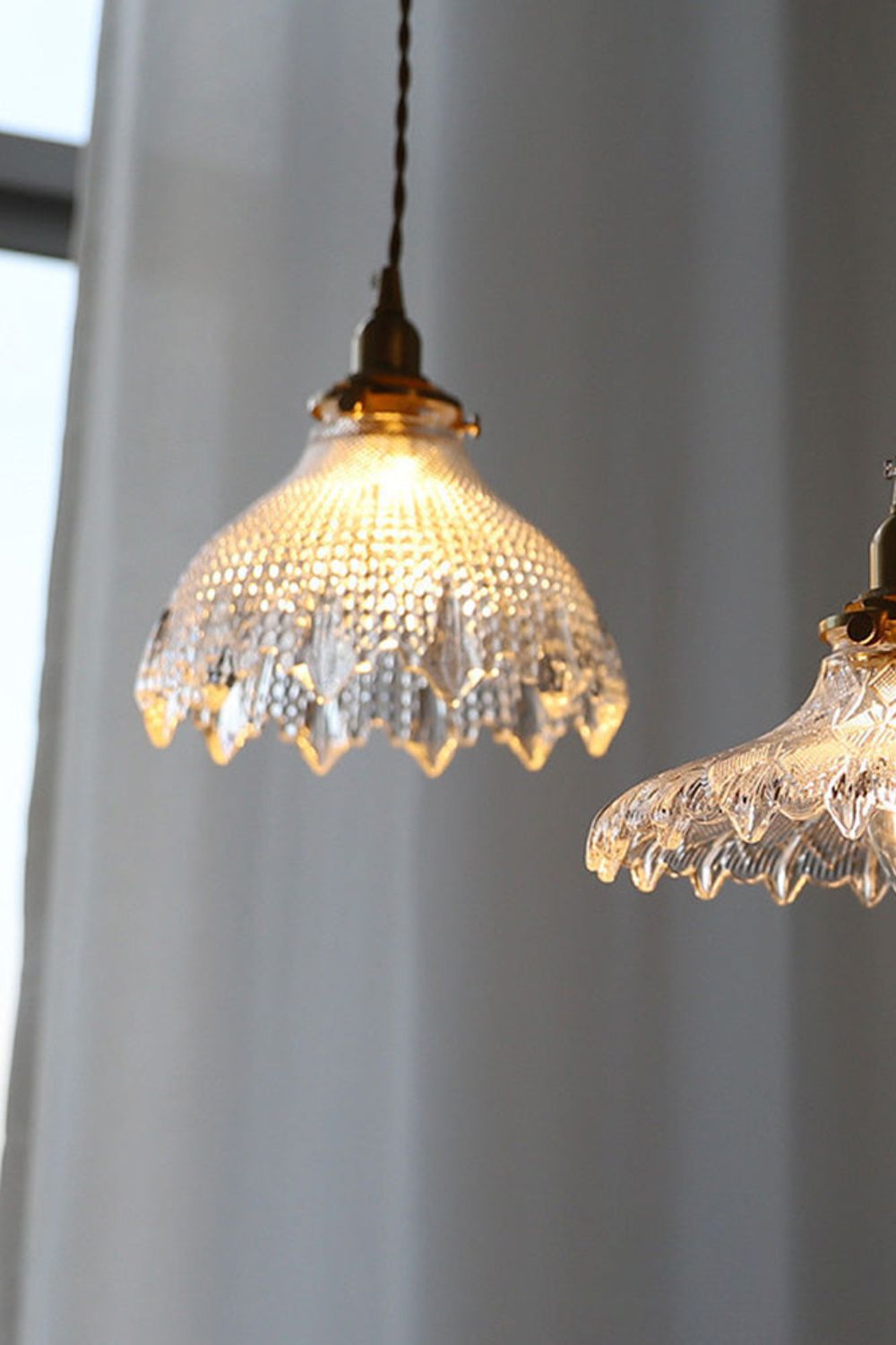 Vintage Textured Glass Pendant Light