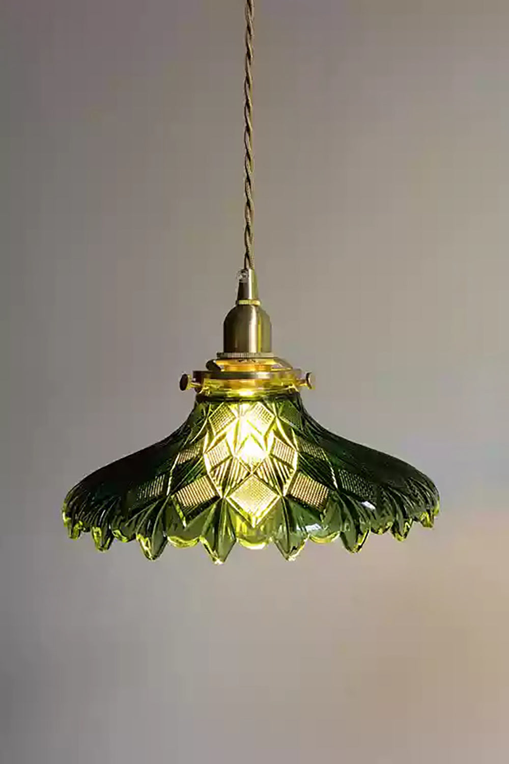 Vintage Textured Glass Pendant Light