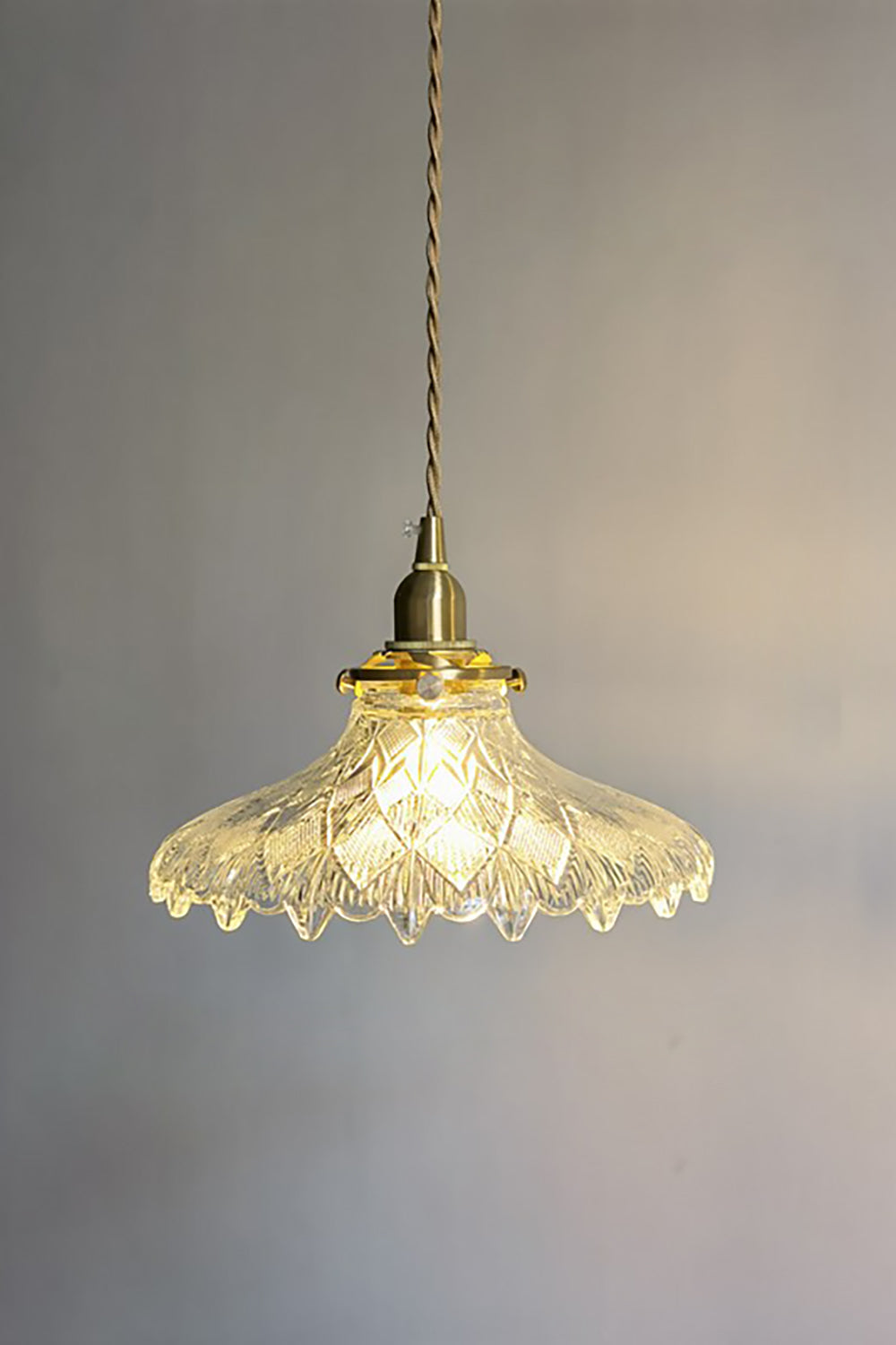 Vintage Textured Glass Pendant Light