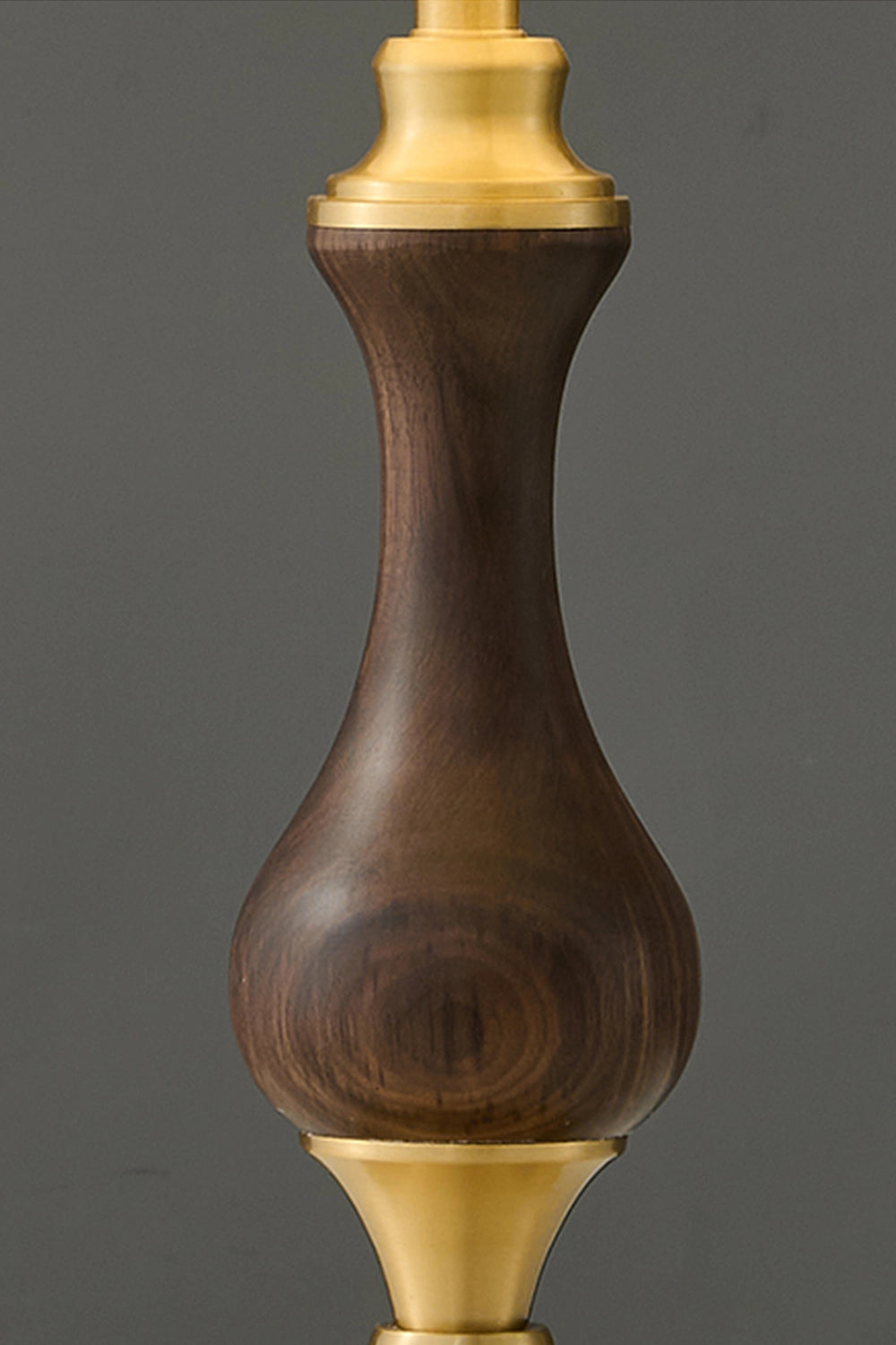 Vintage Walnut Brass Table Lamp