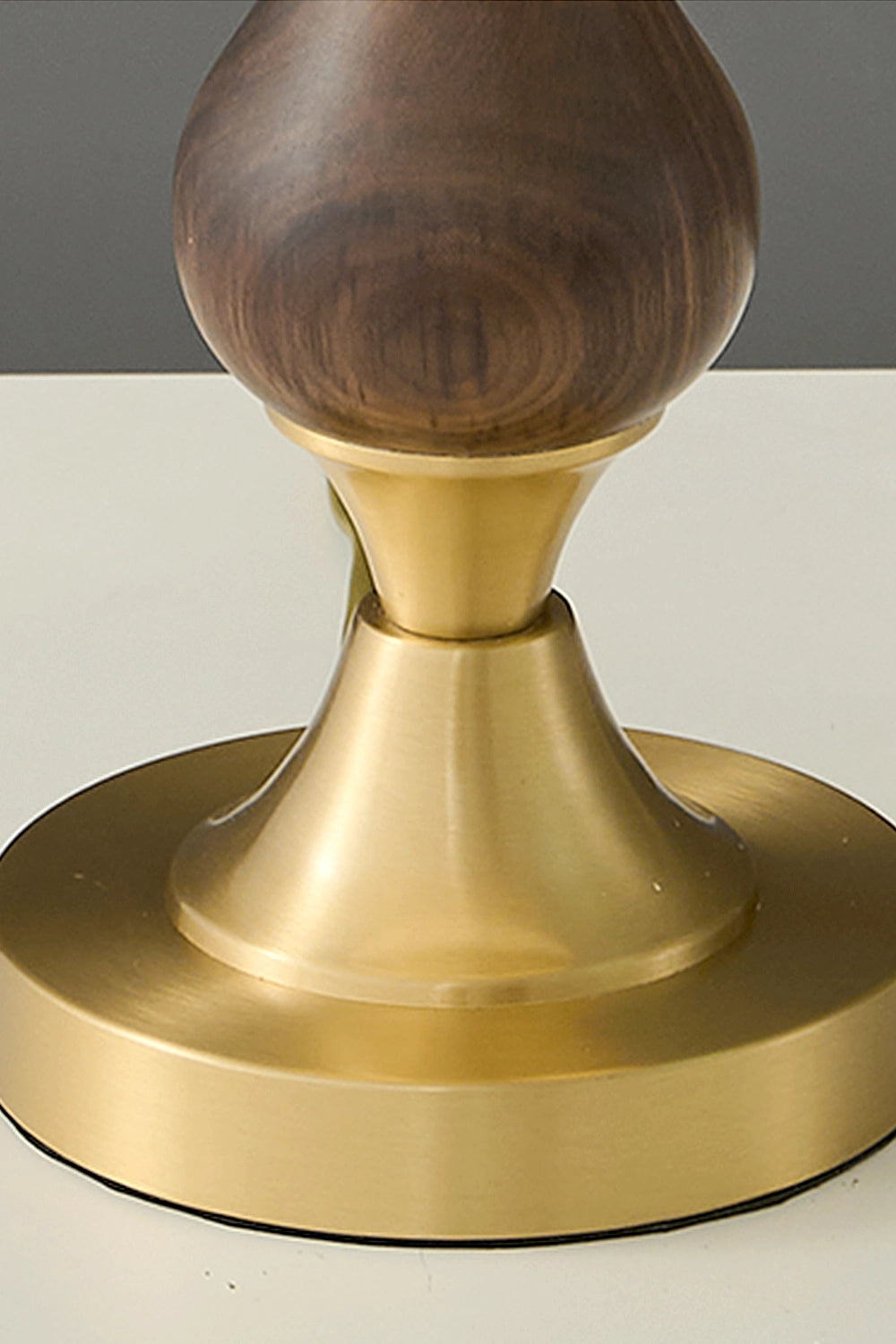 Vintage Walnut Brass Table Lamp
