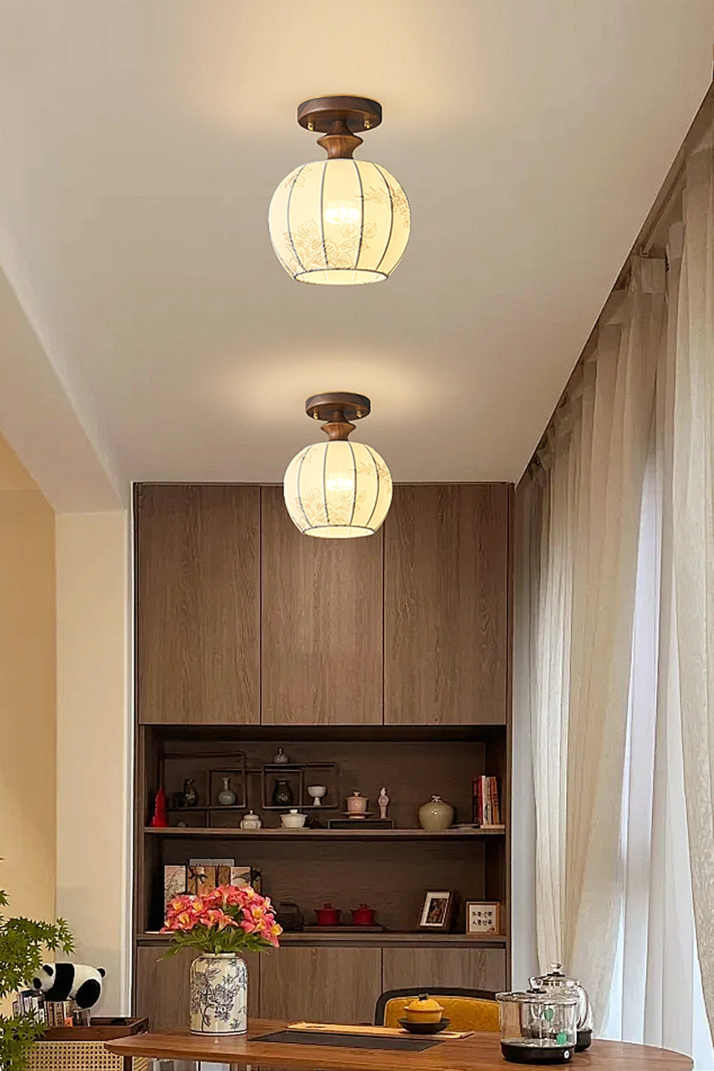 Vintage Walnut Ceiling Light