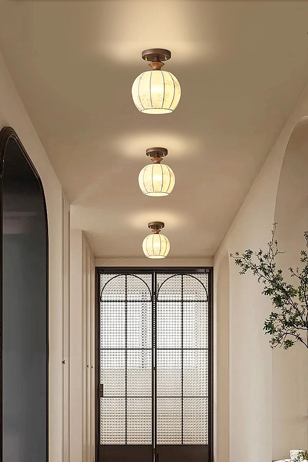Vintage Walnut Ceiling Light