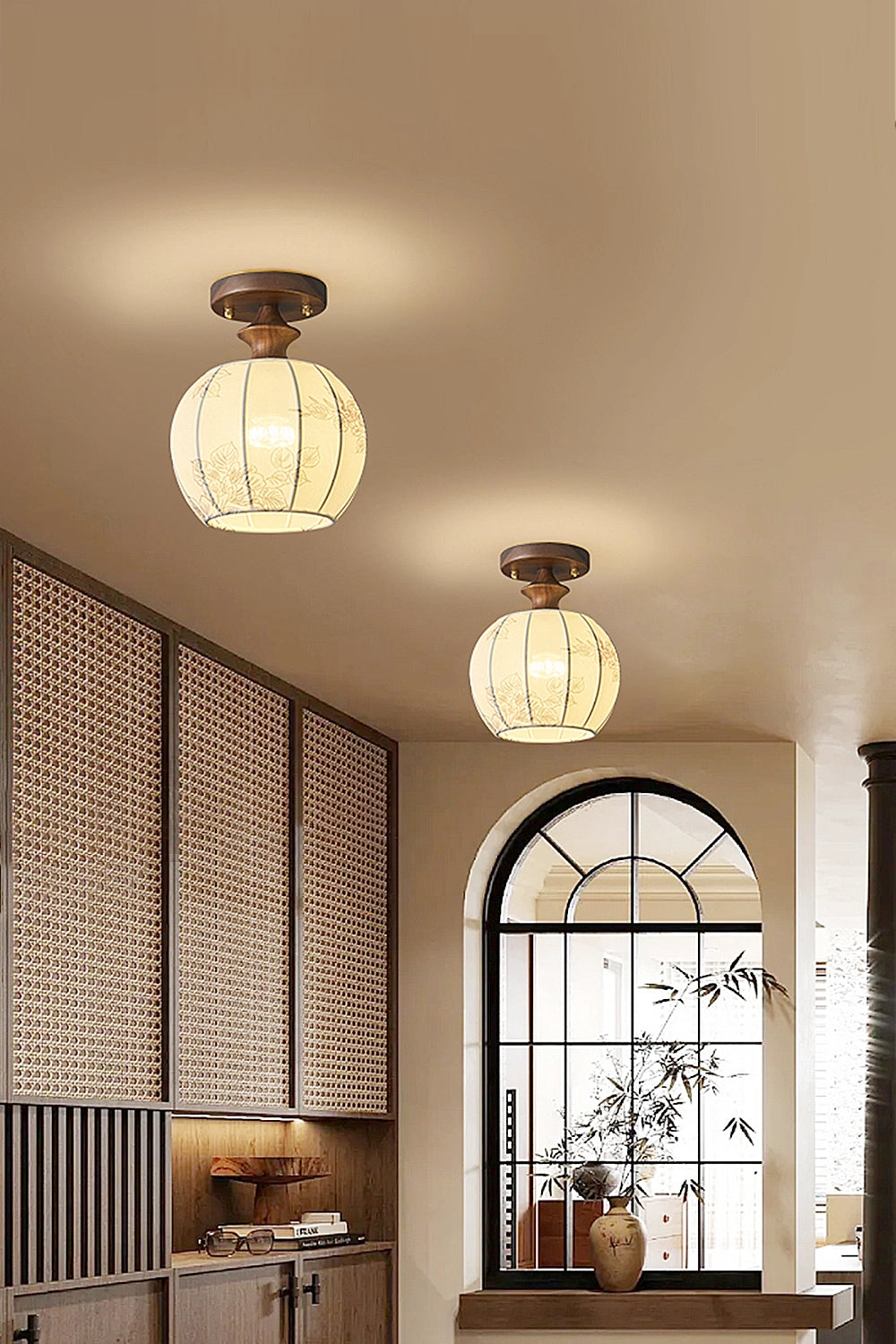 Vintage Walnut Ceiling Light