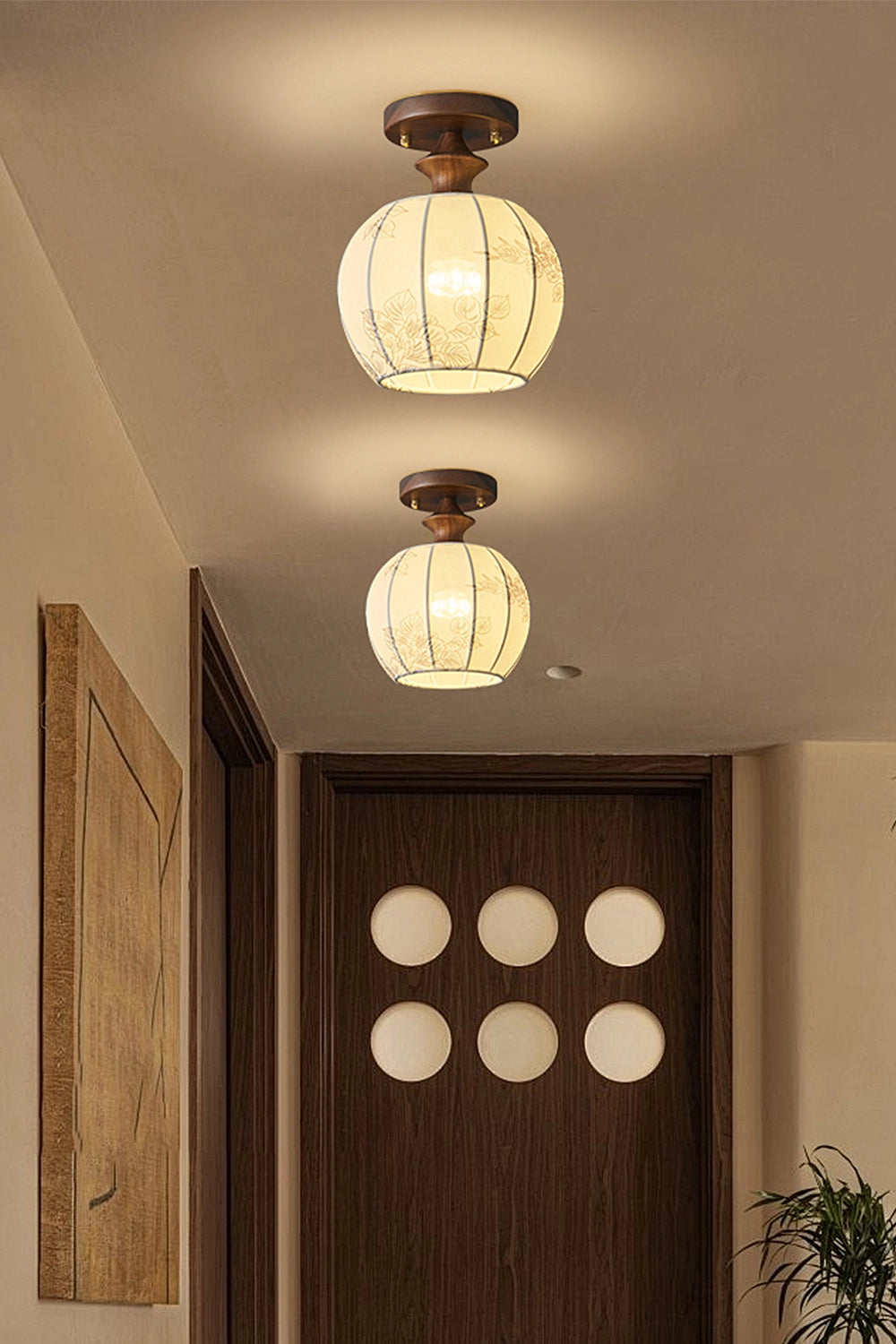 Vintage Walnut Ceiling Light