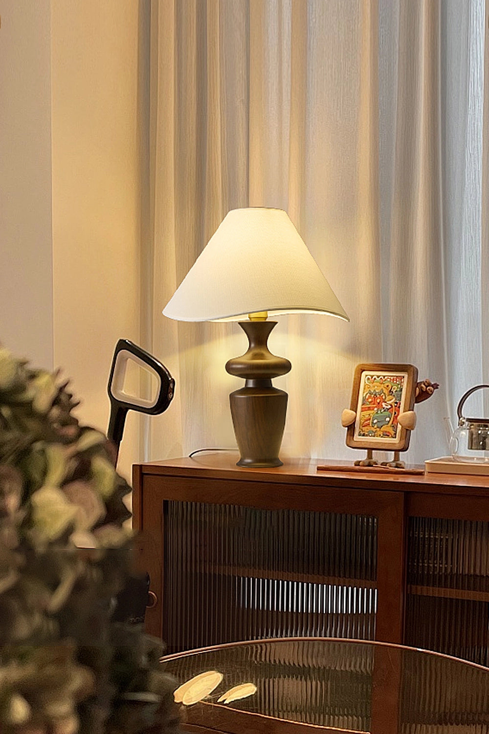 Vintage Walnut Table Lamp