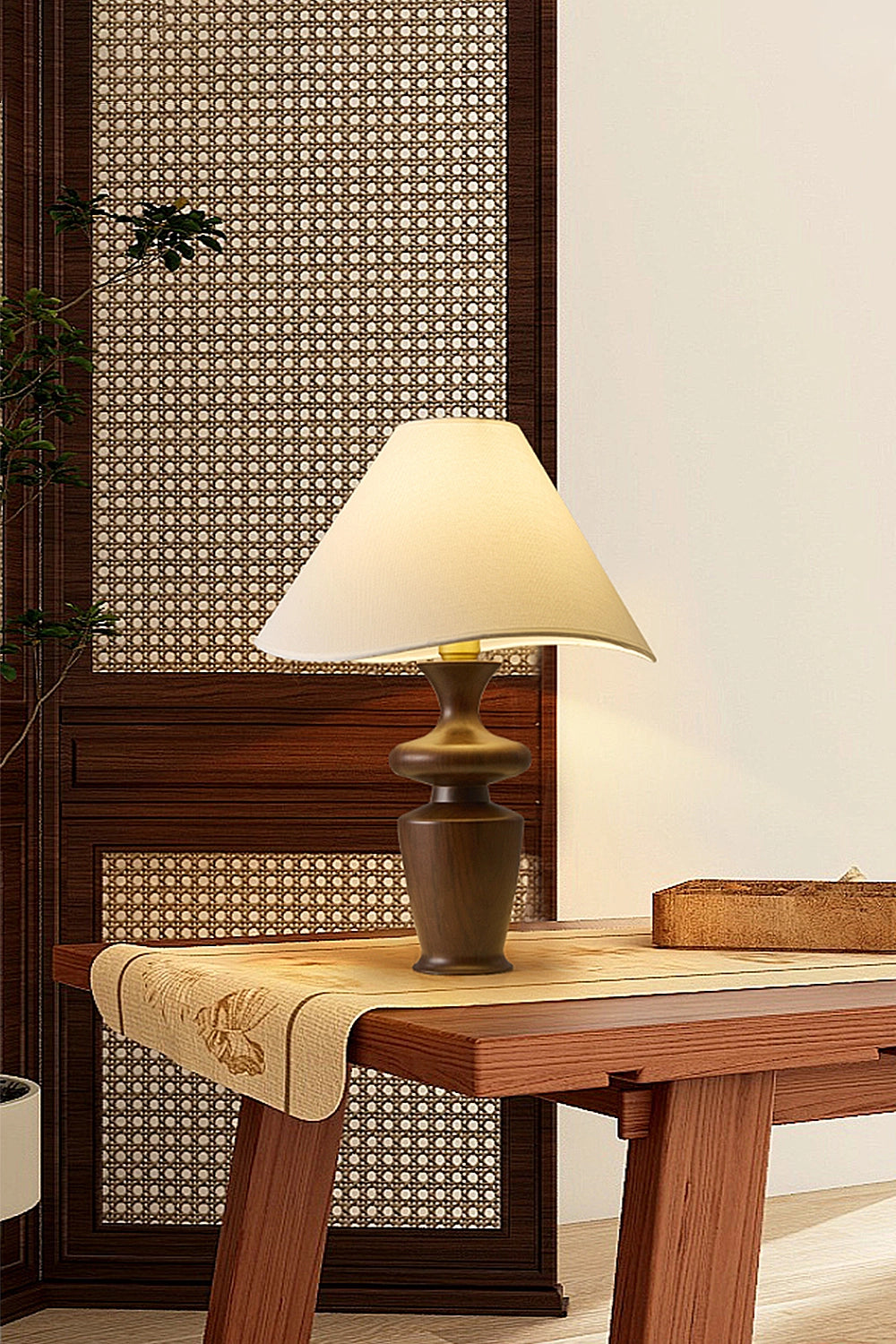 Vintage Walnut Table Lamp