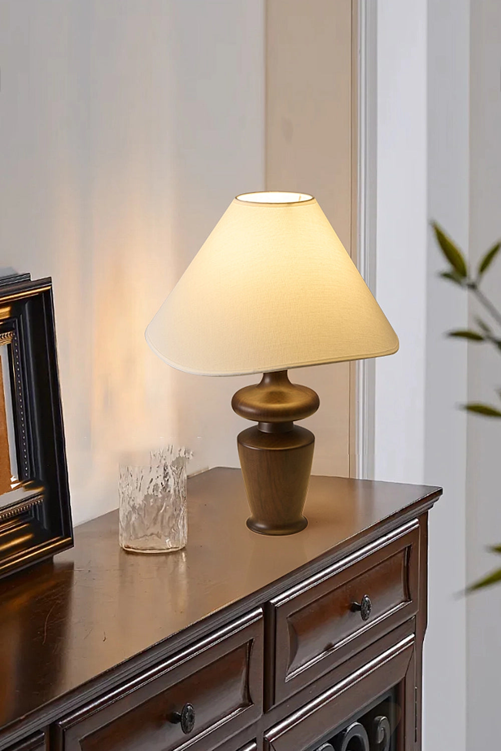 Vintage Walnut Table Lamp