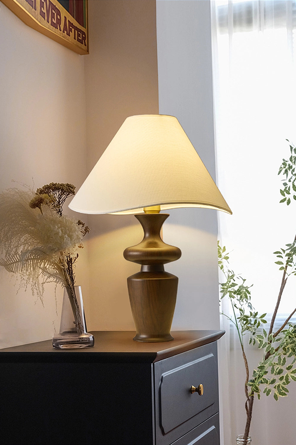Vintage Walnut Table Lamp