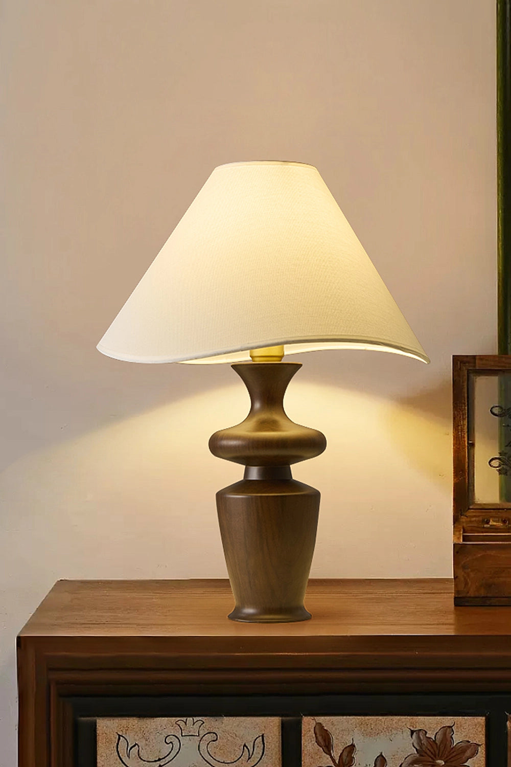 Vintage Walnut Table Lamp
