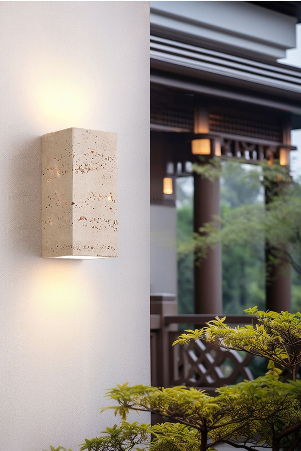 Vintage Yellow Travertine Wall Lamp