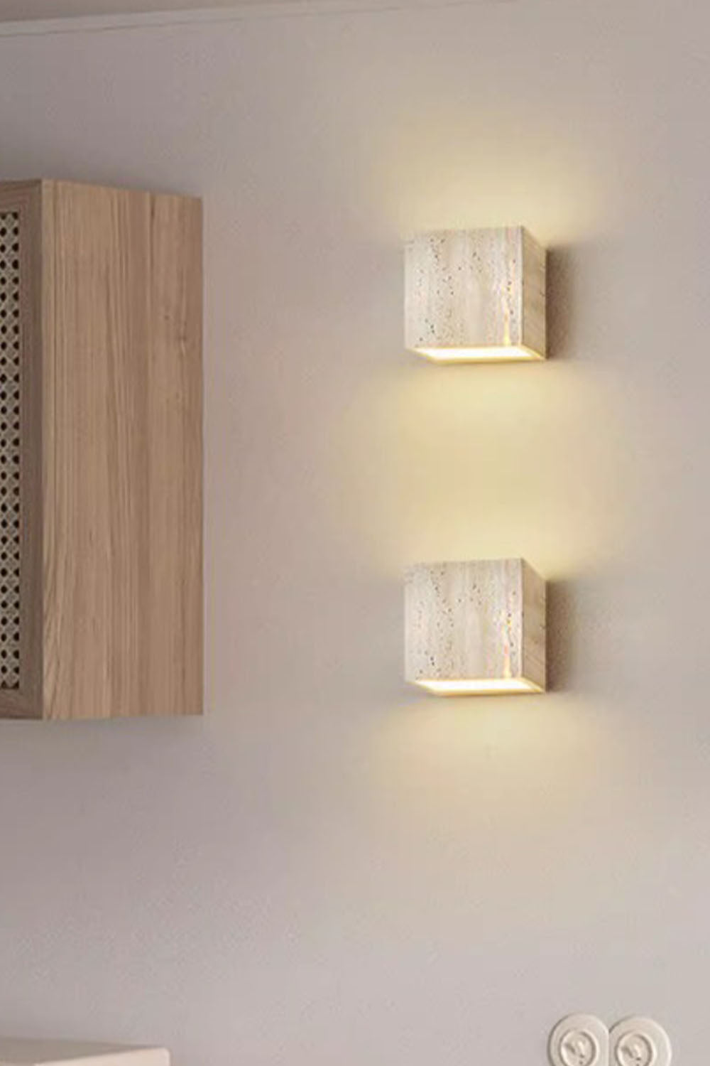 Vintage Yellow Travertine Wall Lamp