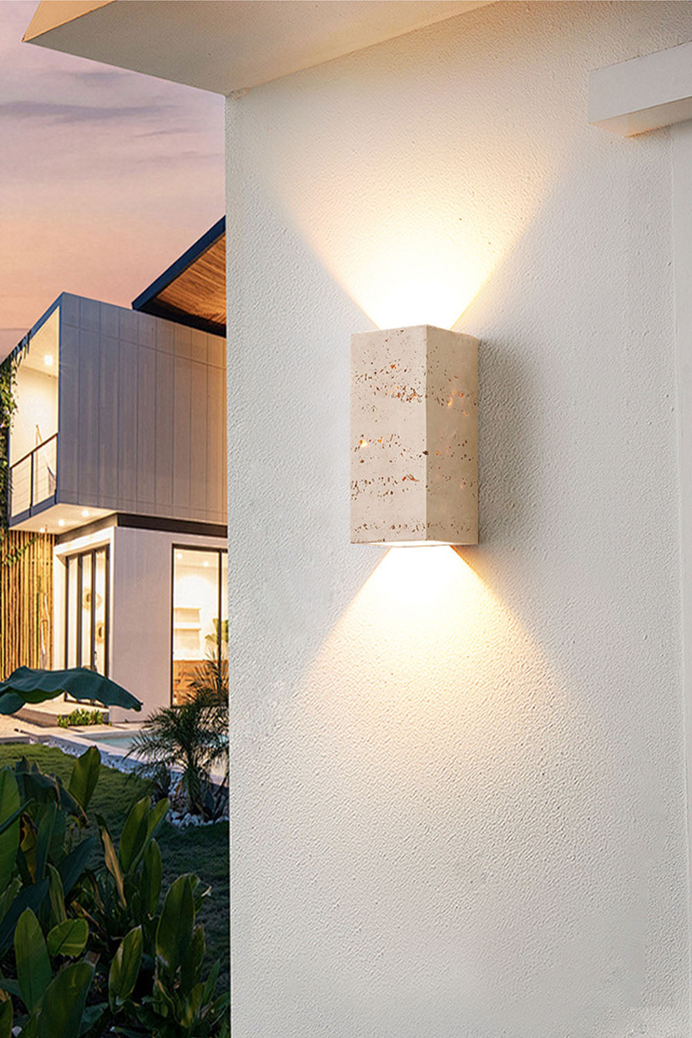 Vintage Yellow Travertine Wall Lamp