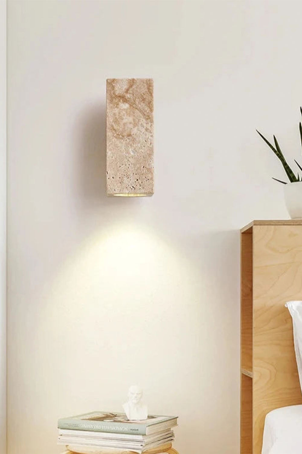 Vintage Yellow Travertine Wall Lamp