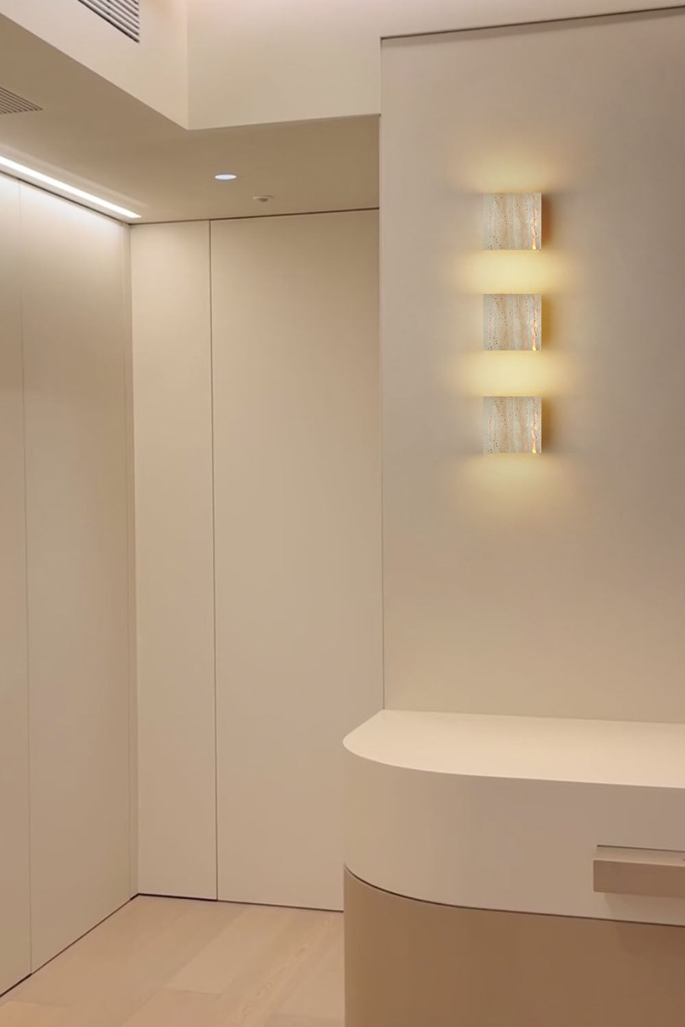 Vintage Yellow Travertine Wall Lamp