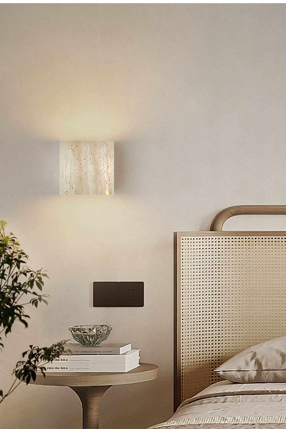 Vintage Yellow Travertine Wall Lamp