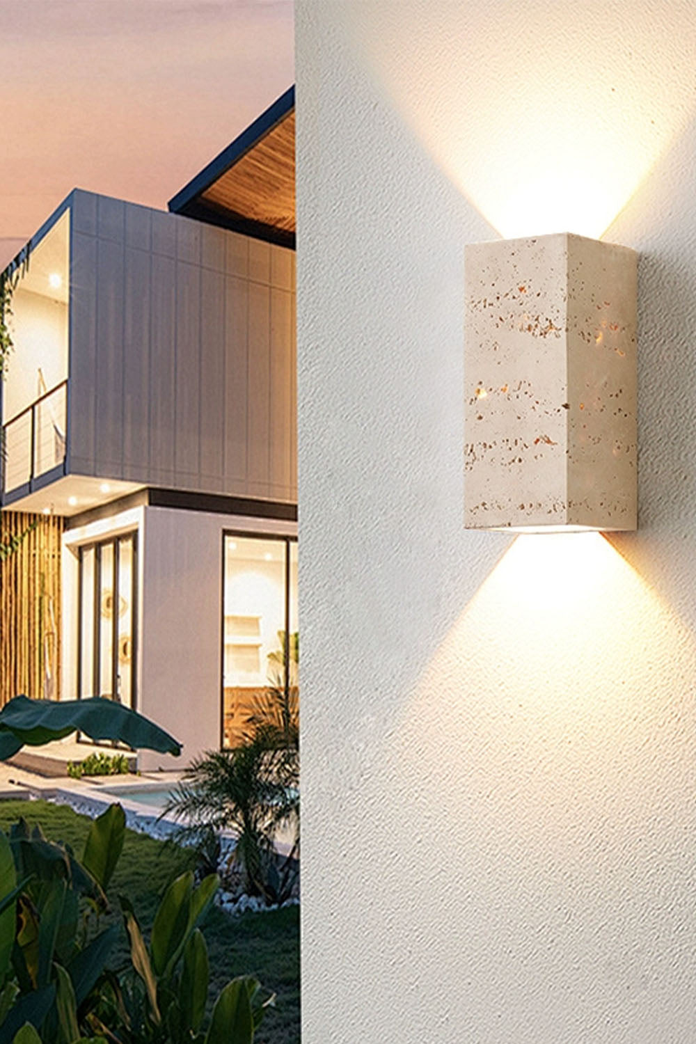 Vintage Yellow Travertine Wall Lamp