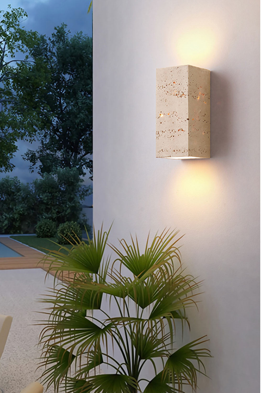 Vintage Yellow Travertine Wall Lamp