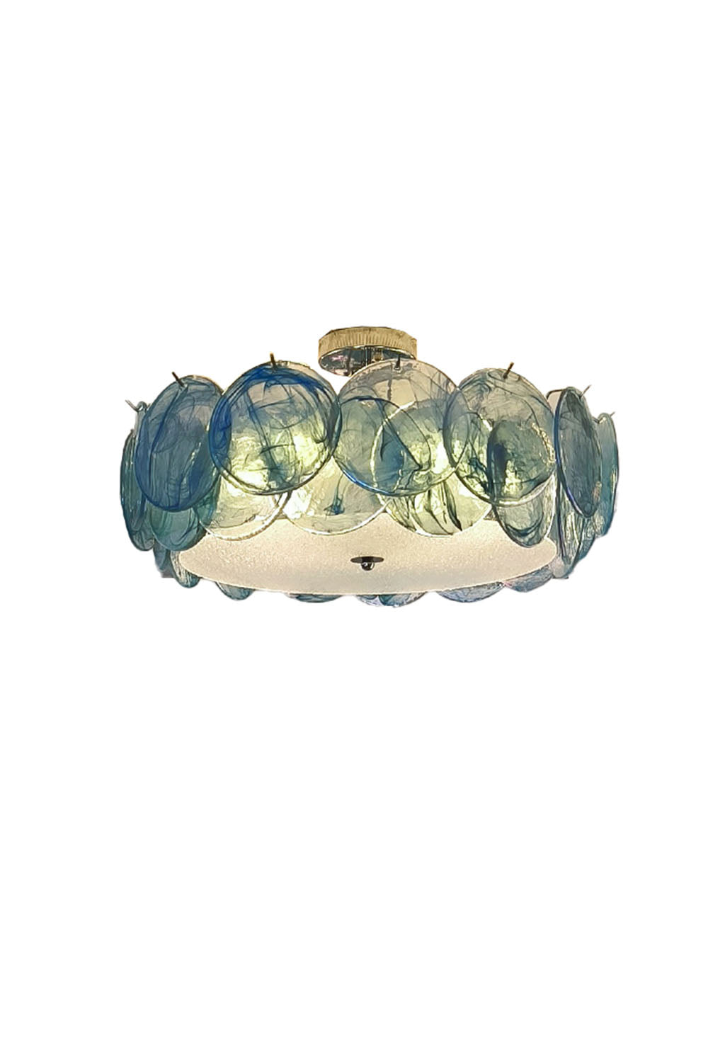 Vistosi-Style Glass Disc Ceiling Light