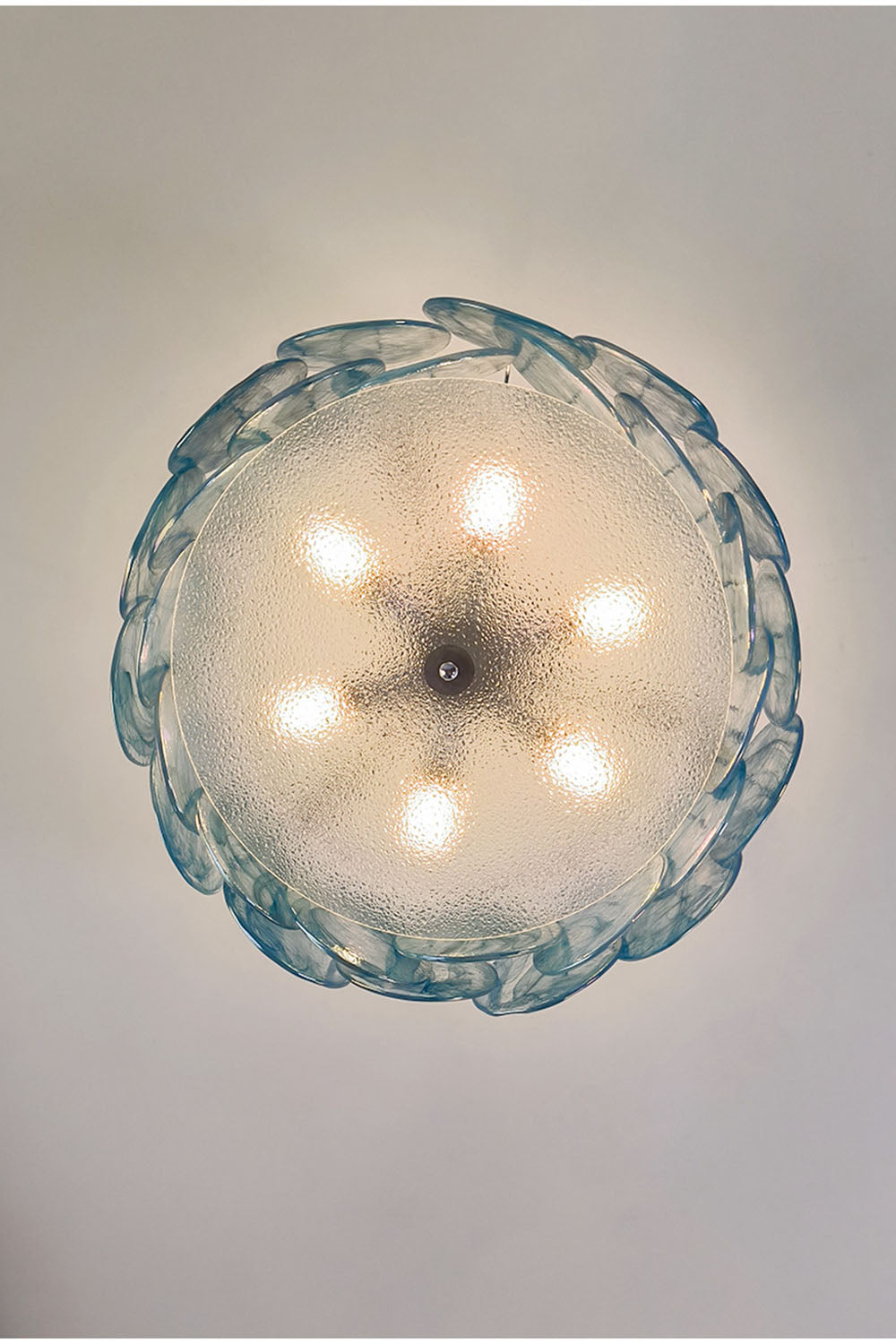 Vistosi-Style Glass Disc Ceiling Light