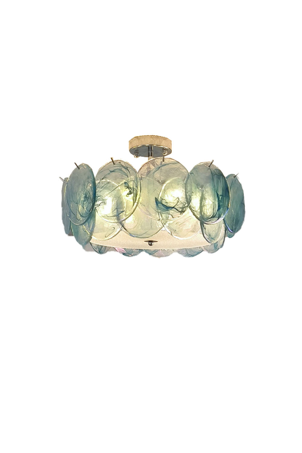 Vistosi-Style Glass Disc Ceiling Light