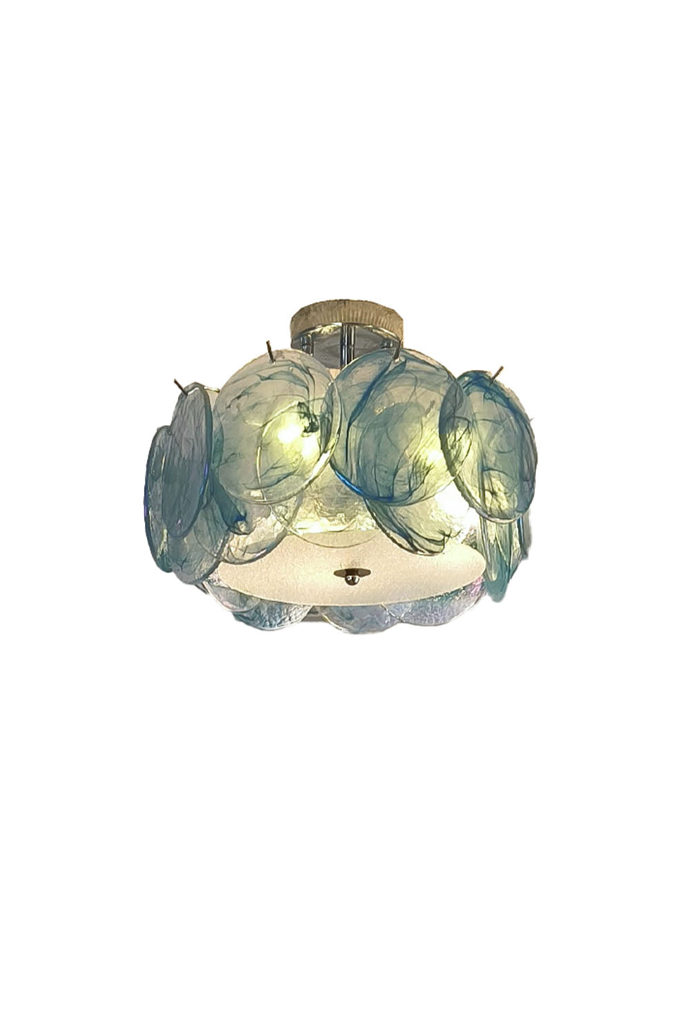 Vistosi-Style Glass Disc Ceiling Light