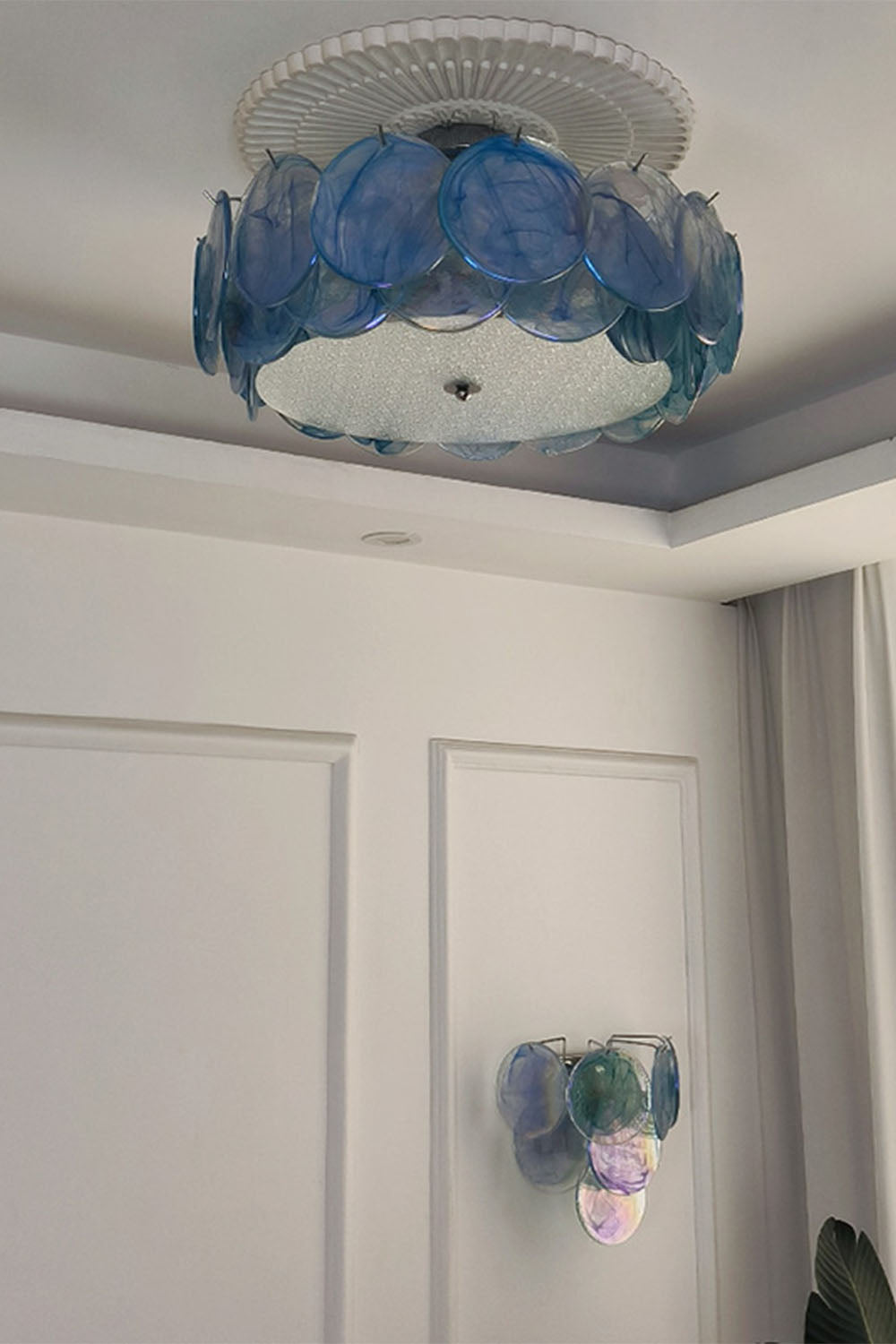 Vistosi-Style Glass Disc Ceiling Light