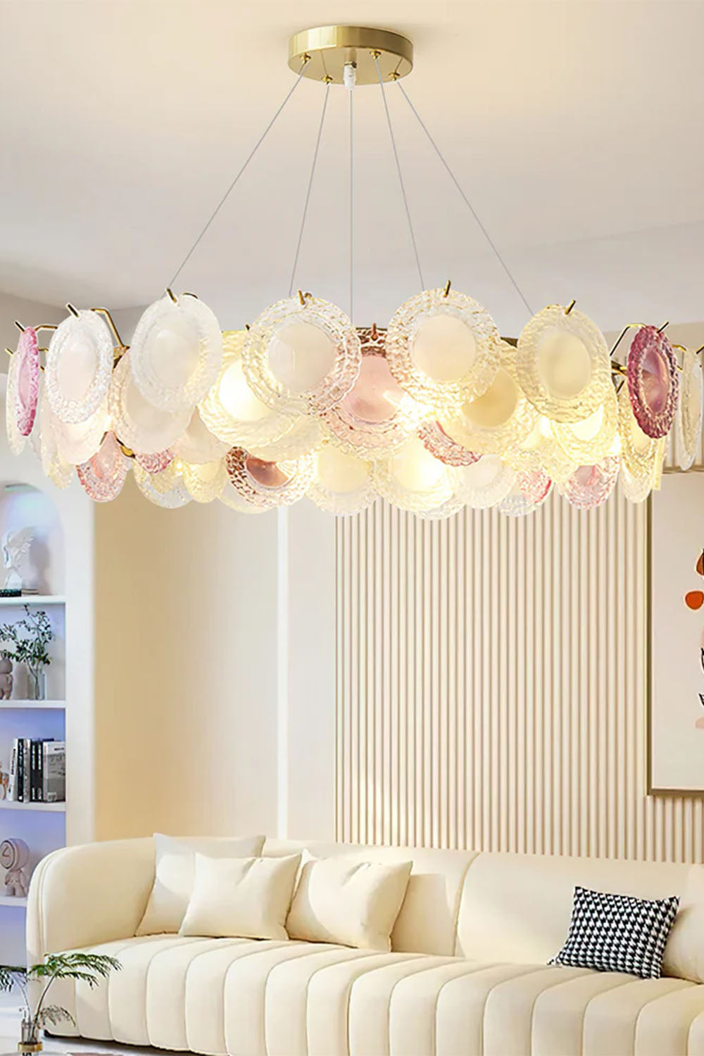 Vistosi-Style Glass Disc Chandelie