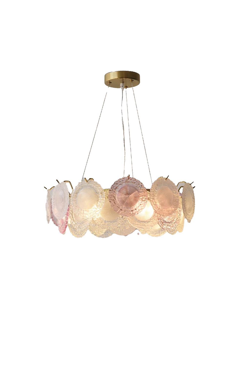 Vistosi-Style Glass Disc Chandelie